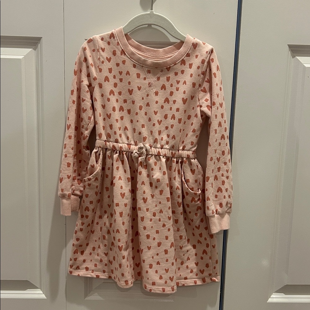 Cat & Jack Pink Heart Patterned Casual Dress